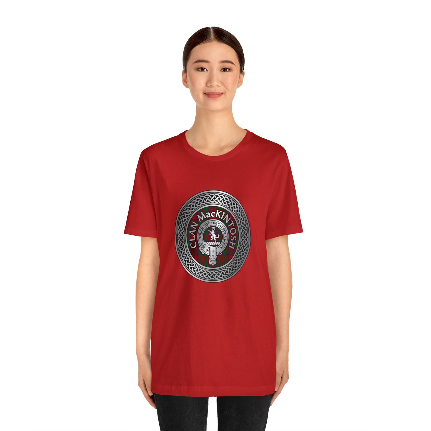 Clan MacKintosh Crest & Tartan Knot | Unisex T-Shirt