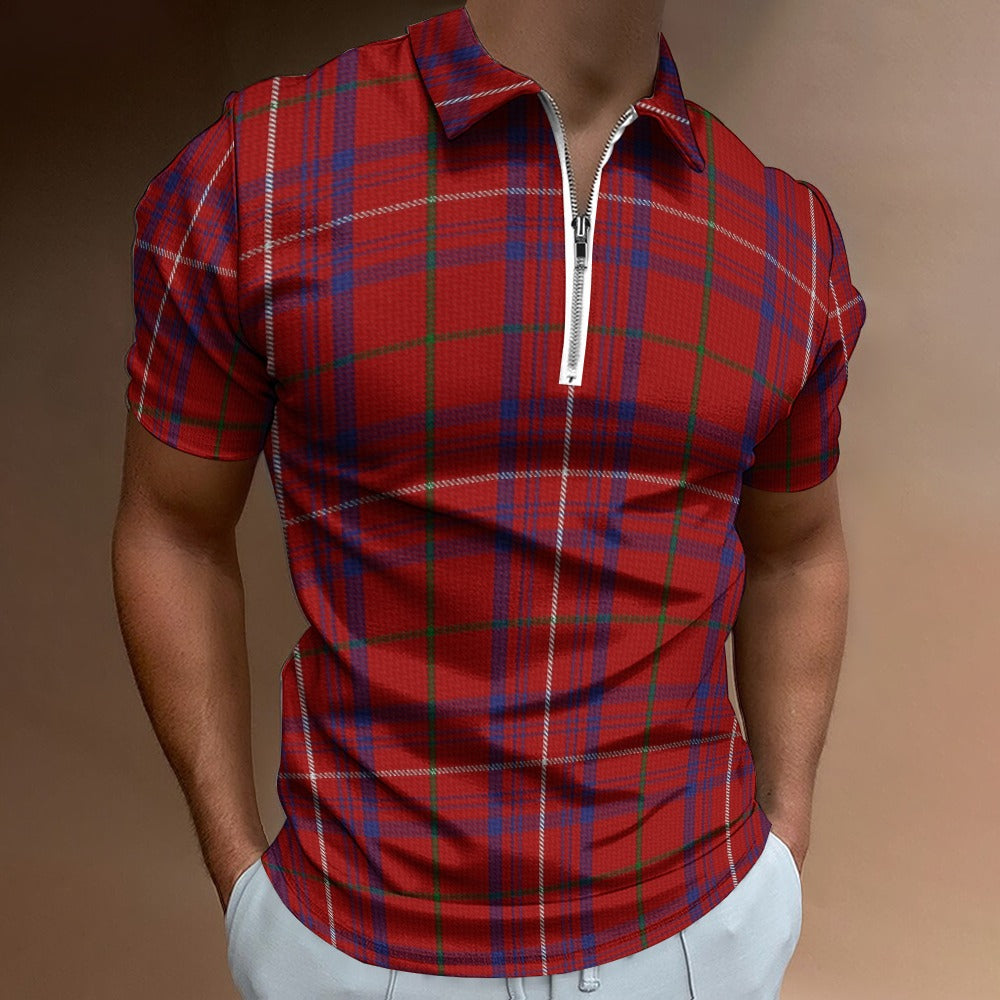 Clan Rose Tartan Short sleeve polo shirt