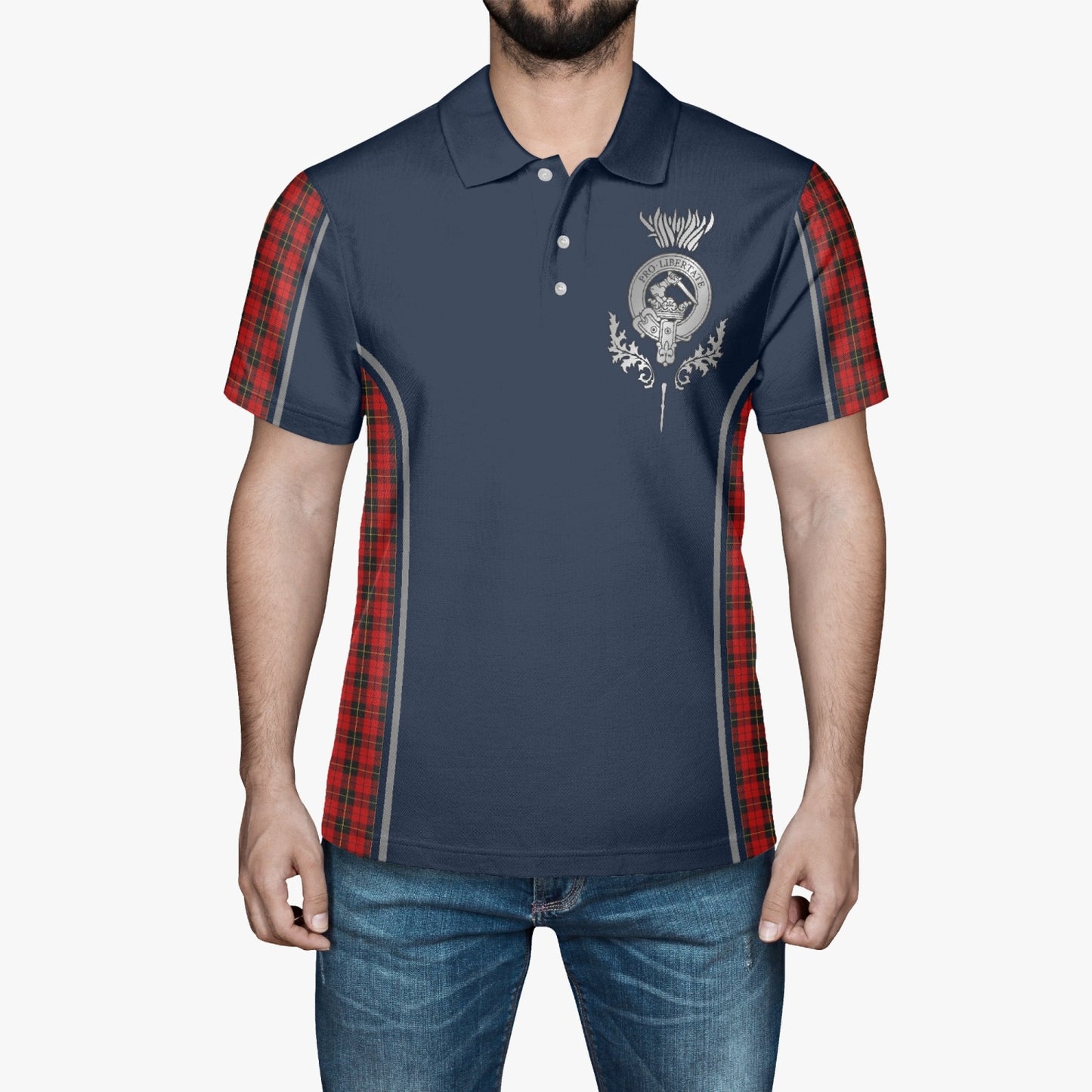 Clan Wallace Crest & Tartan Polo Shirt