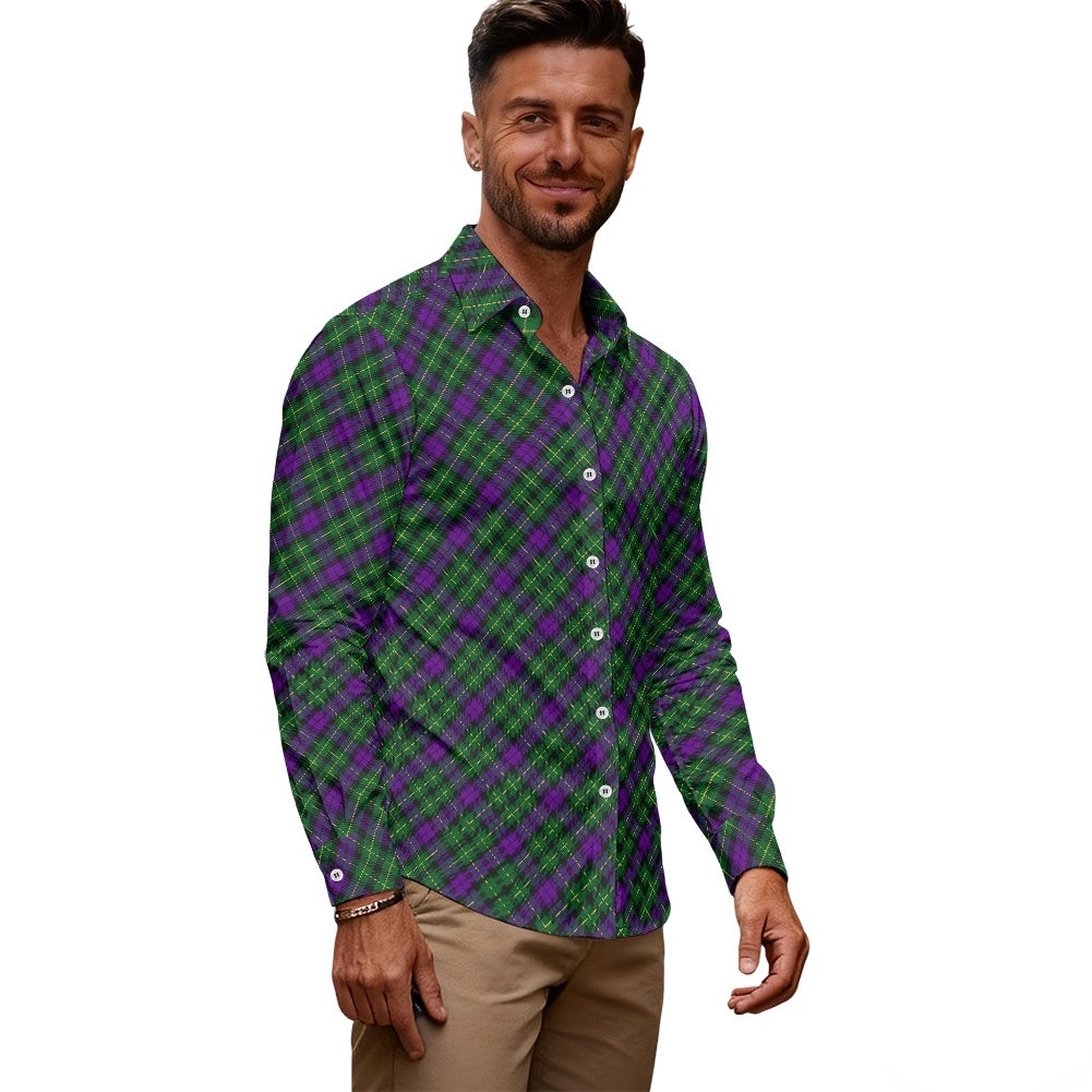 Clan Abercrombie Tartan Bias Men's long-sleeved shirt