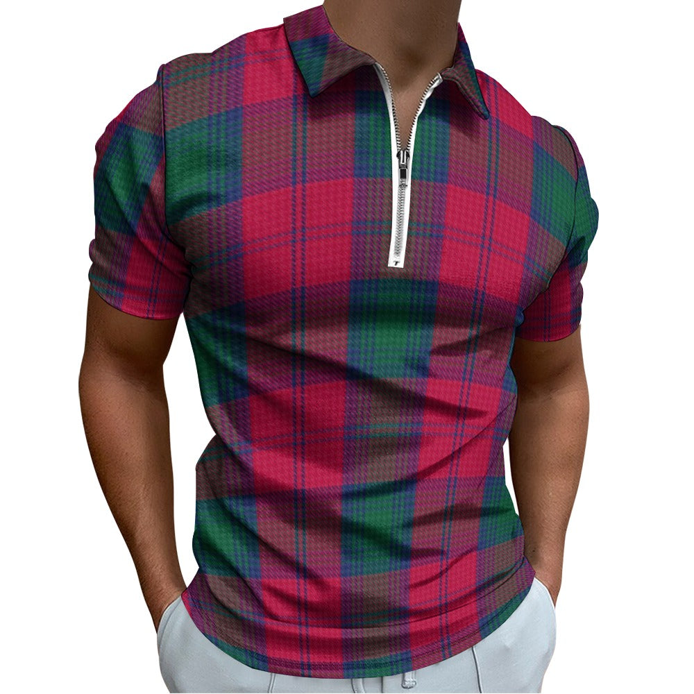 Clan Lindsay Tartan Short sleeve polo shirt