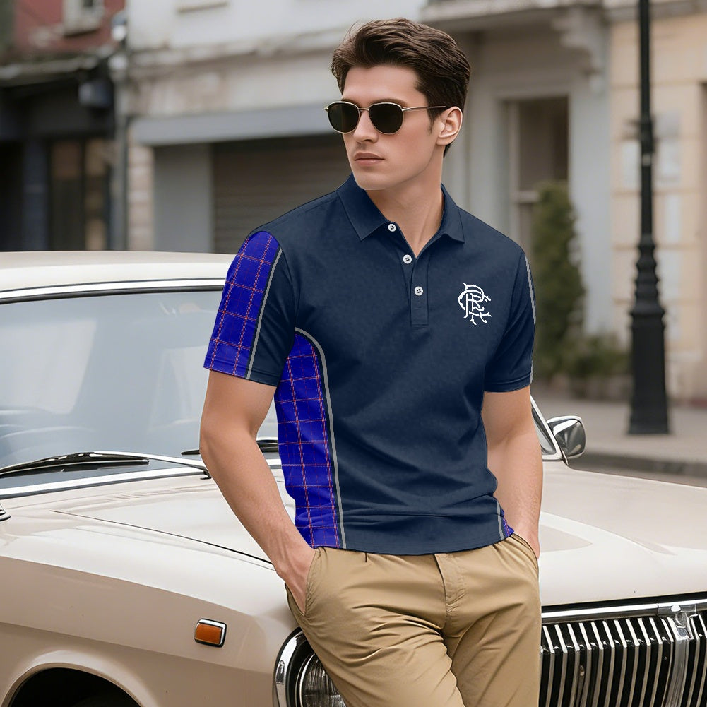 Rangers RFC Crest & Tartan Polo