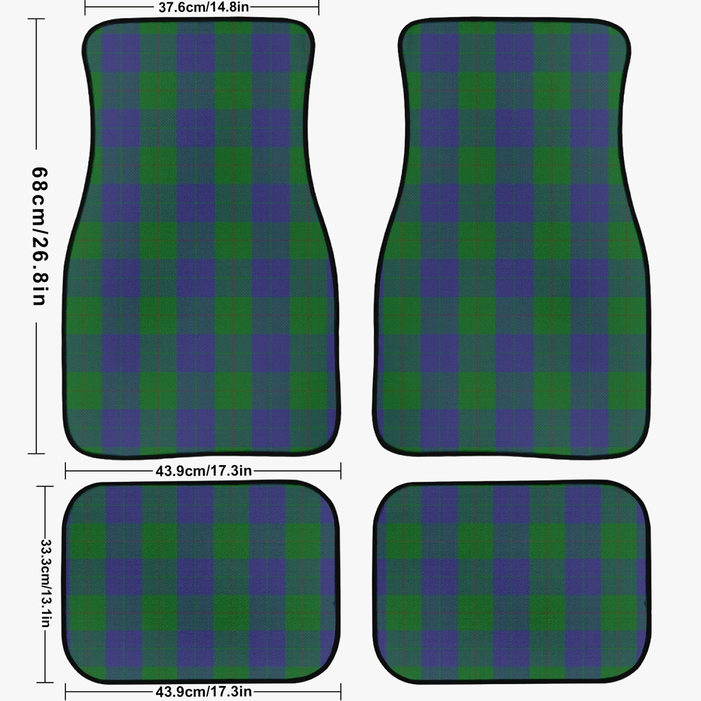 Clan Barclay Tartan Car Floor Mats - 4Pcs