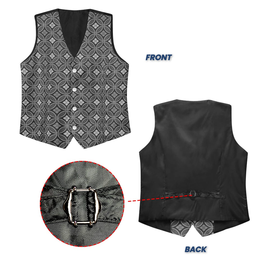 Wagara - Shippo Grey Suit vest jacket
