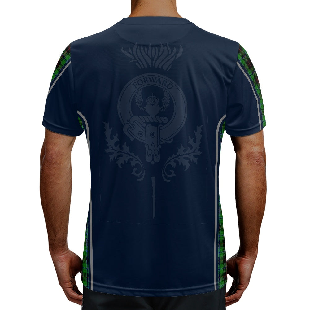 Clan Douglas Black Tartan & Black Douglas Crest Football Shirt