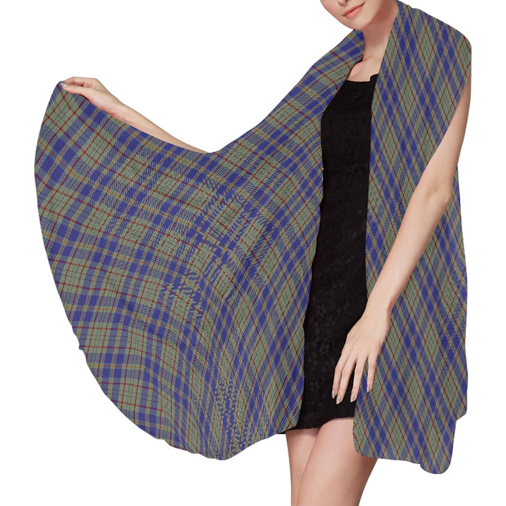 Irish County Kildare Tartan Bias Chiffon Scarf