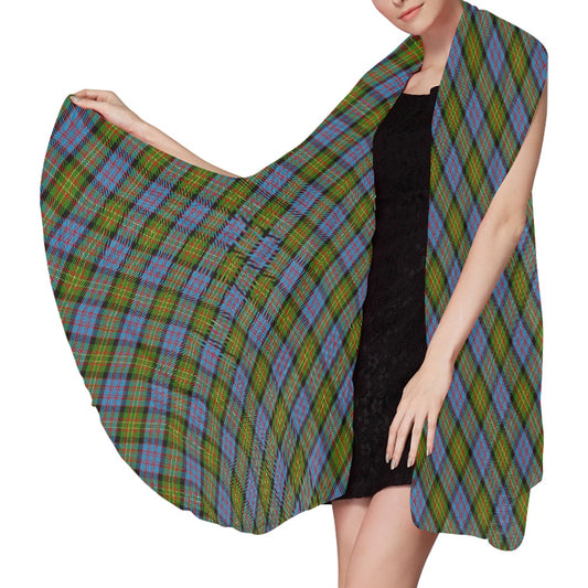 Clan Bowie Tartan Bias Chiffon Scarf