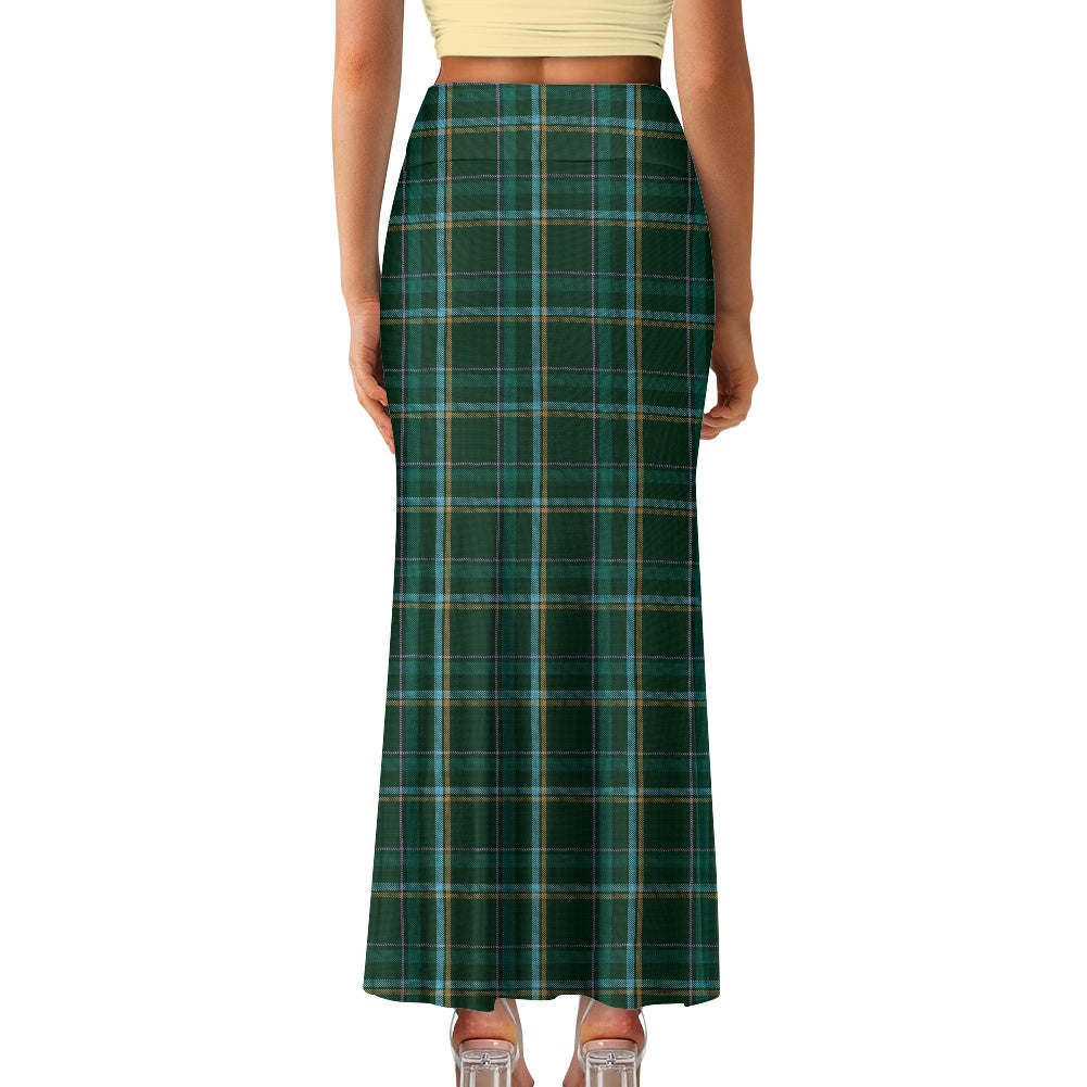 HW Tartan High Waist Long Skirt for Women