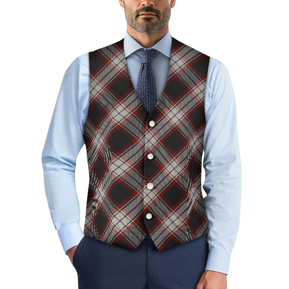 Breizh | Breton | Bretagne Bro-Wened Tartan Bias Suit vest jacket