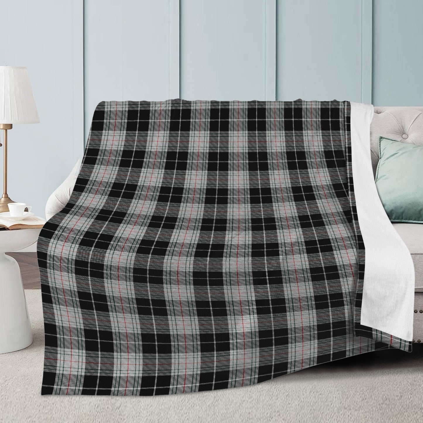 Cornish St Piran Dress Tartan Fleece Blanket