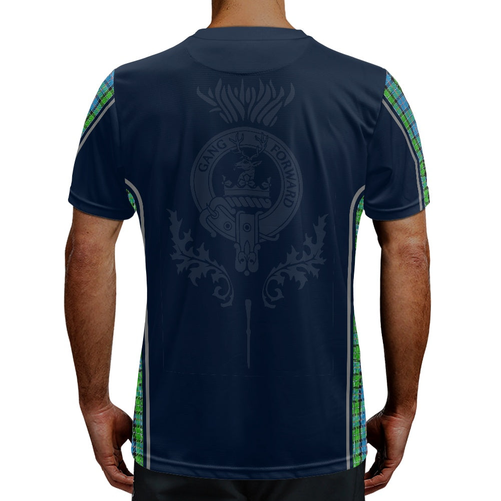 Clan Stirling Crest & Tartan Football Shirt