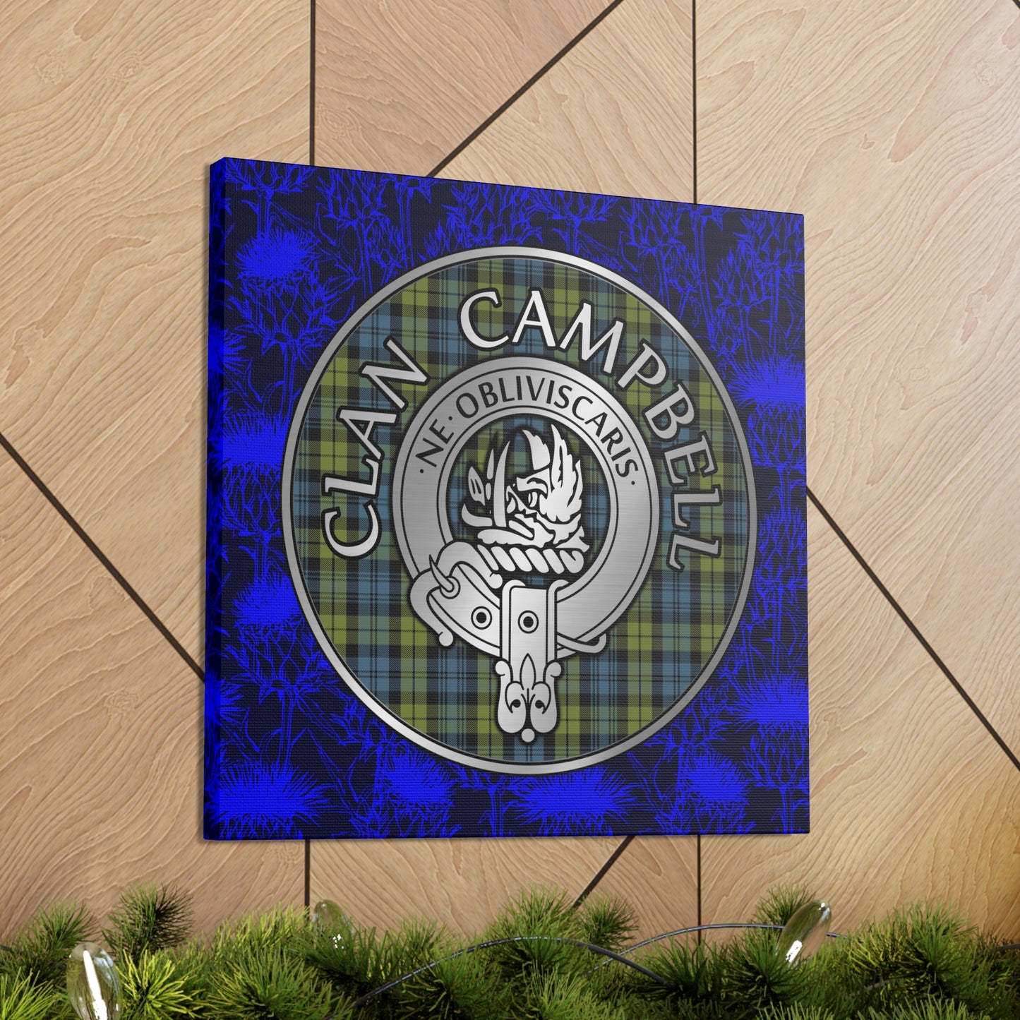 Clan Campbell Crest & Tartan Canvas Gallery Wraps