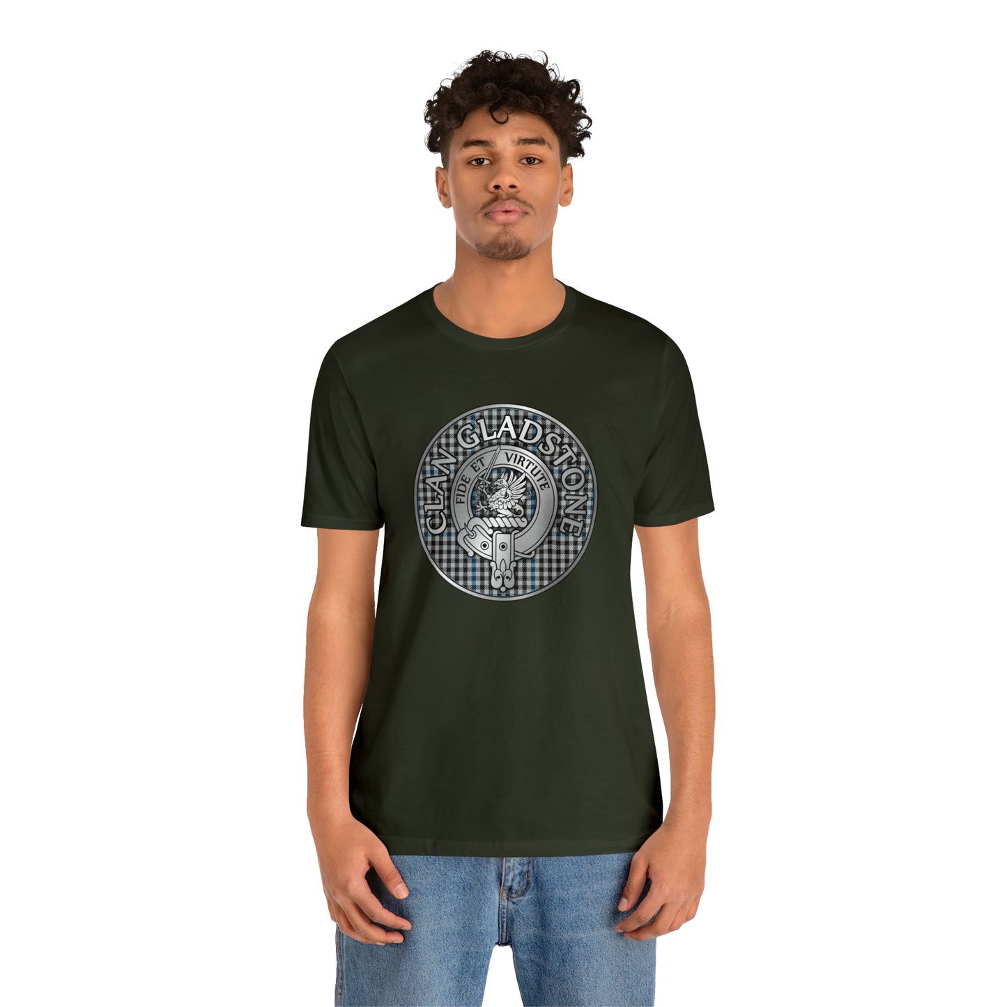 Clan Gladstone Crest & Tartan | Unisex T-Shirt