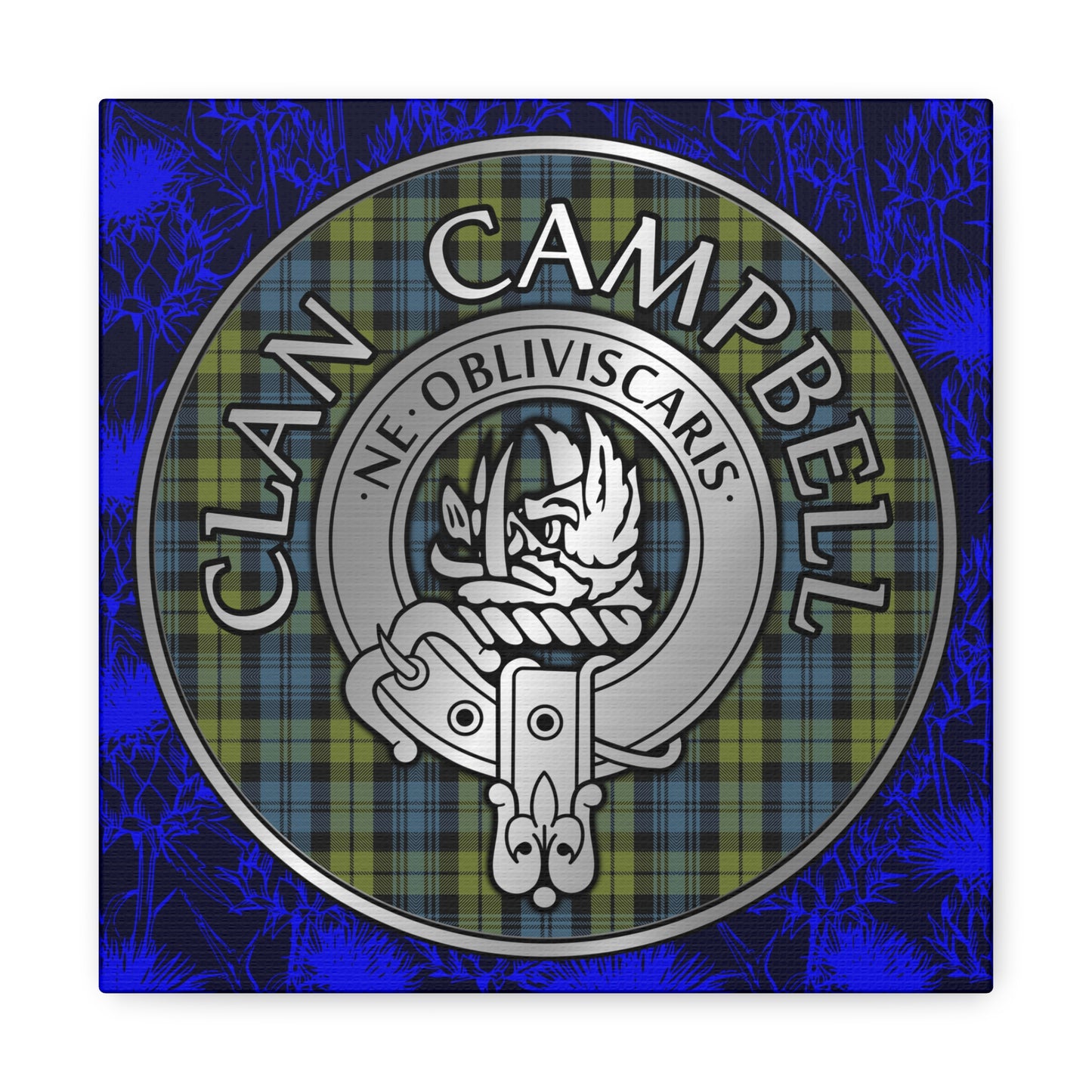 Clan Campbell Crest & Tartan Canvas Gallery Wraps