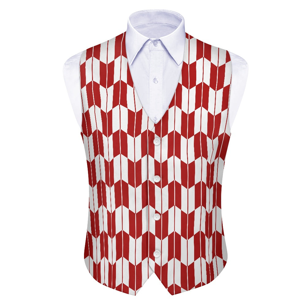 Wagara - Yagasuri Red/White Suit vest jacket
