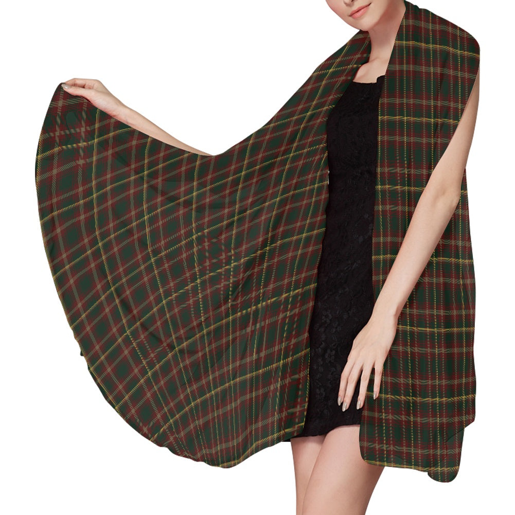 Canada - Maple Leaf Tartan Chiffon Scarf
