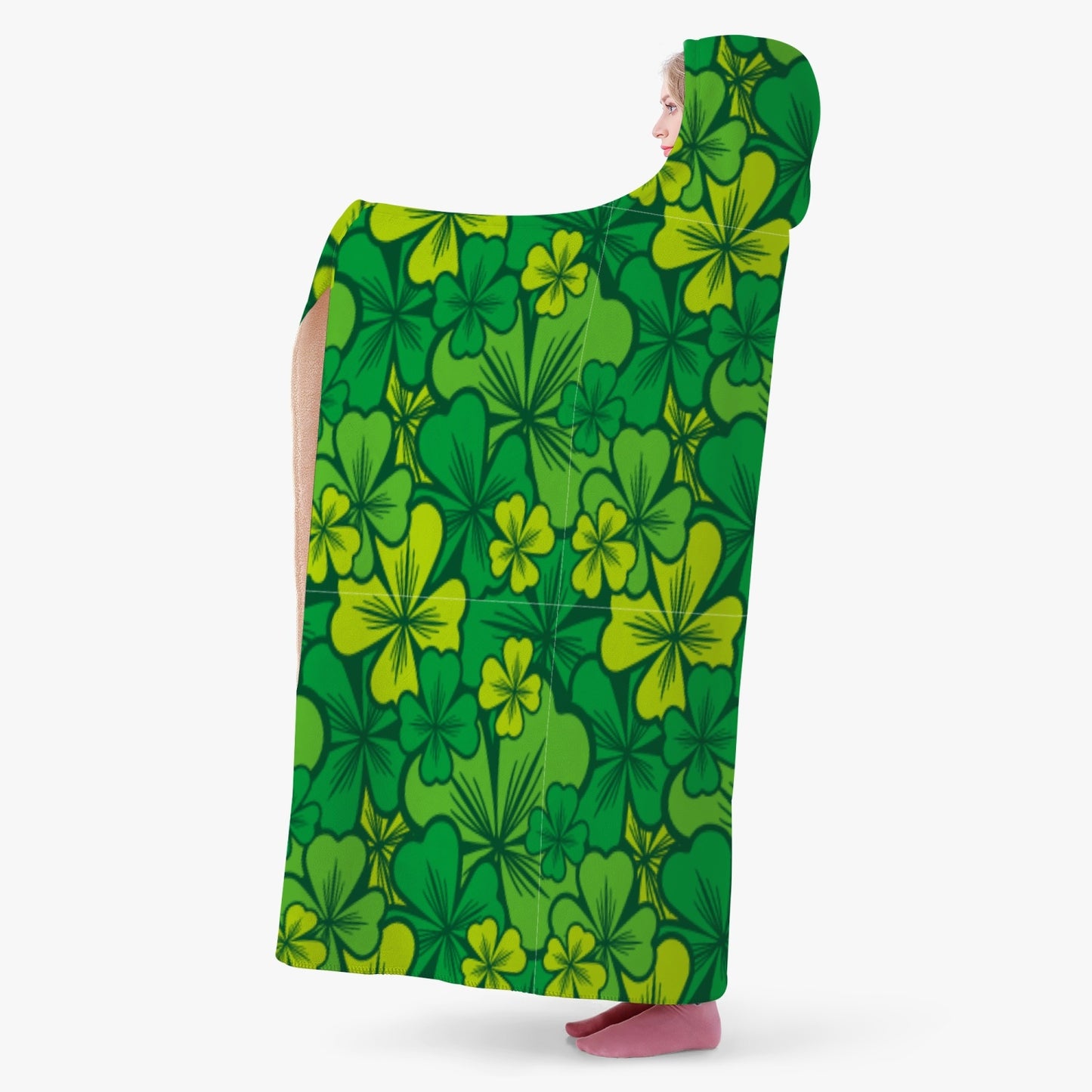 Irish Shamrock Hoodie Blanket