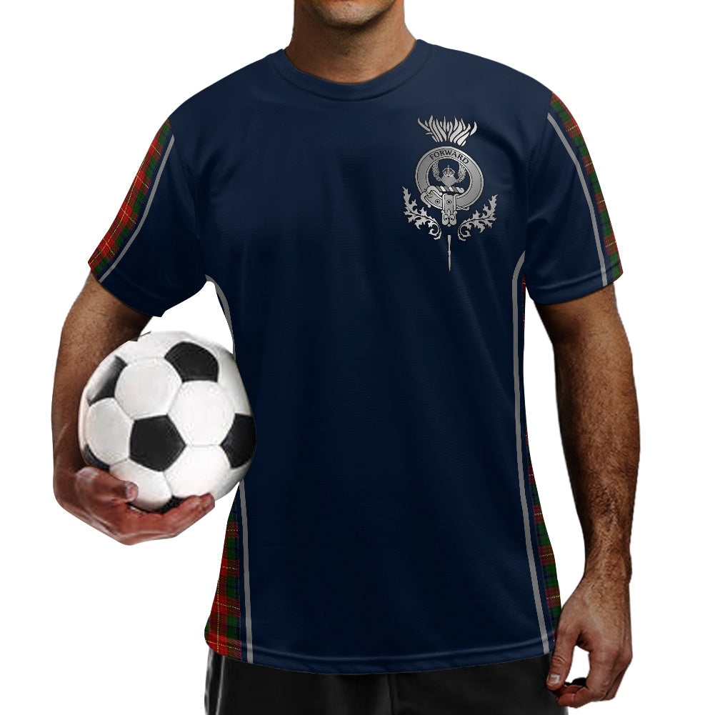 Clan Douglas Roxburgh Tartan & Black Douglas Crest Football Shirt