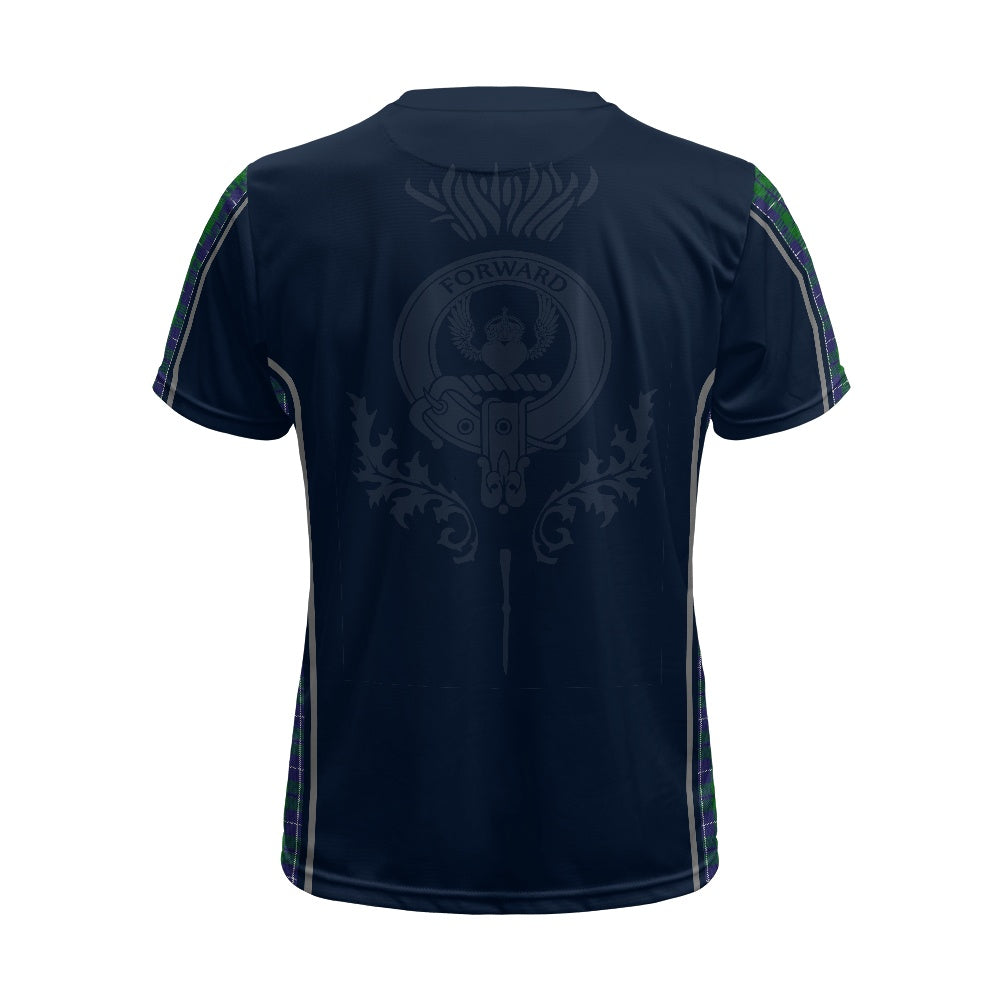 Clan Douglas Tartan & Black Douglas Crest Football Shirt