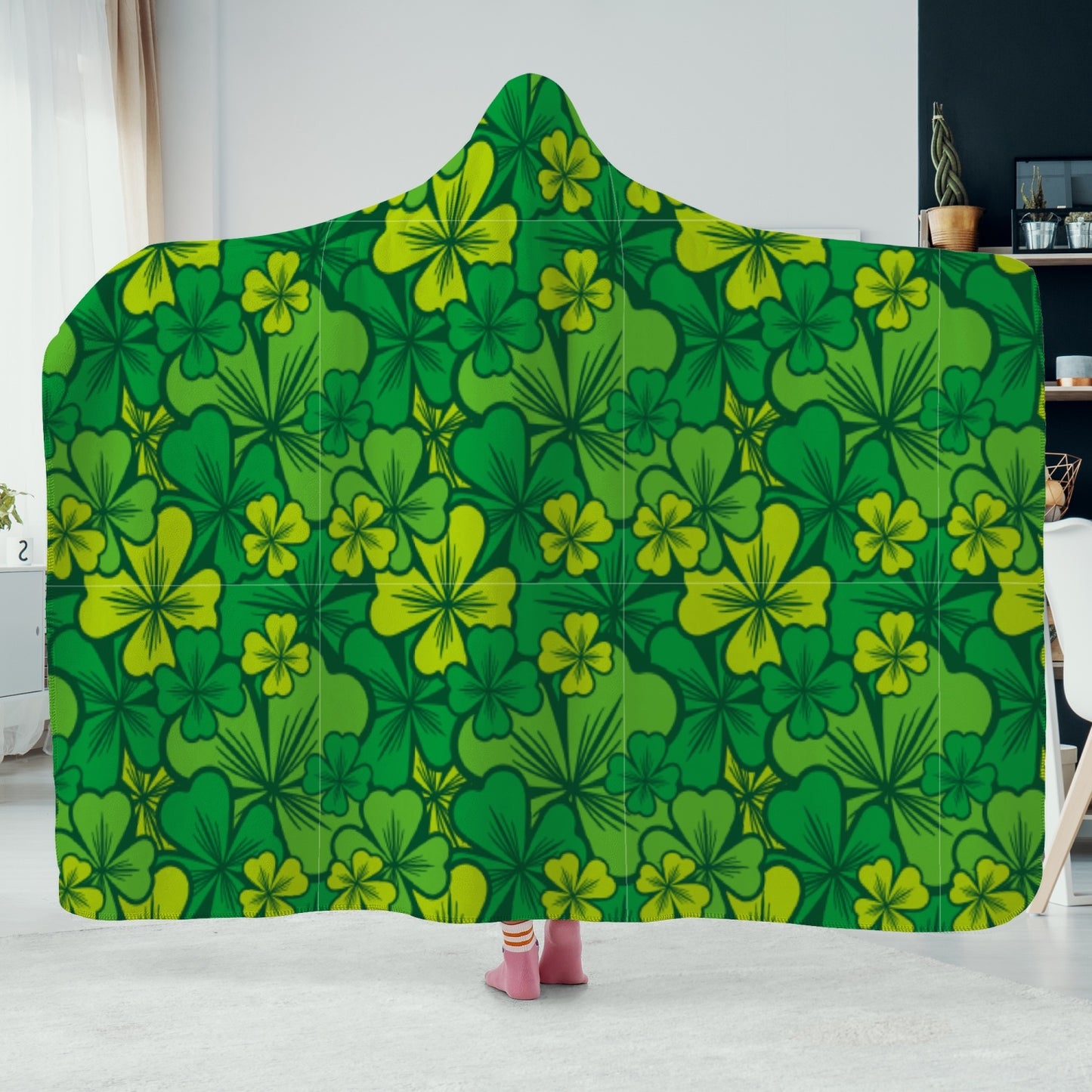 Irish Shamrock Hoodie Blanket