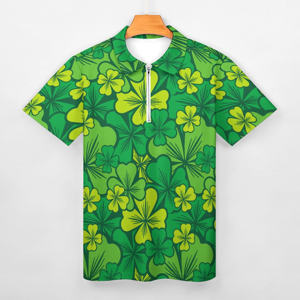 Irish Shamrock Short Sleeve Polo Shirt