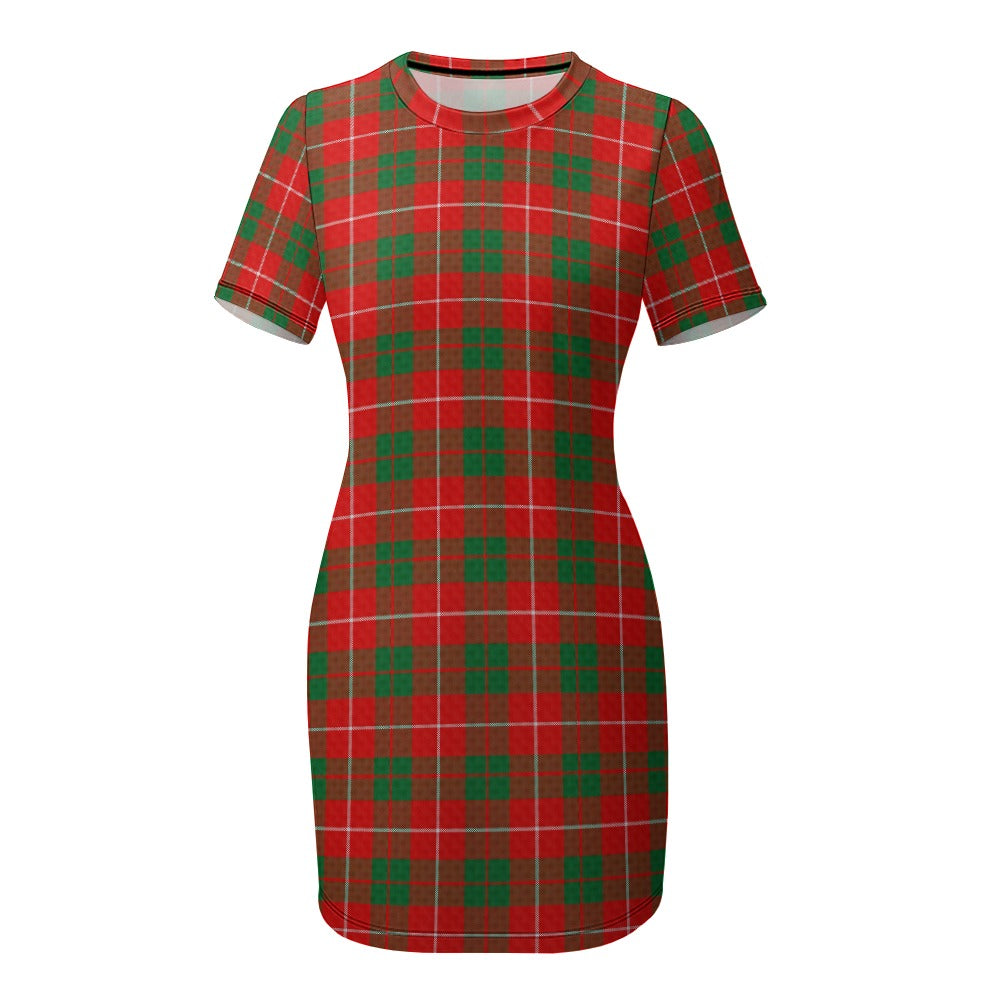 Clan MacKinnon Tartan Crew Neck Short Sleeve Dress