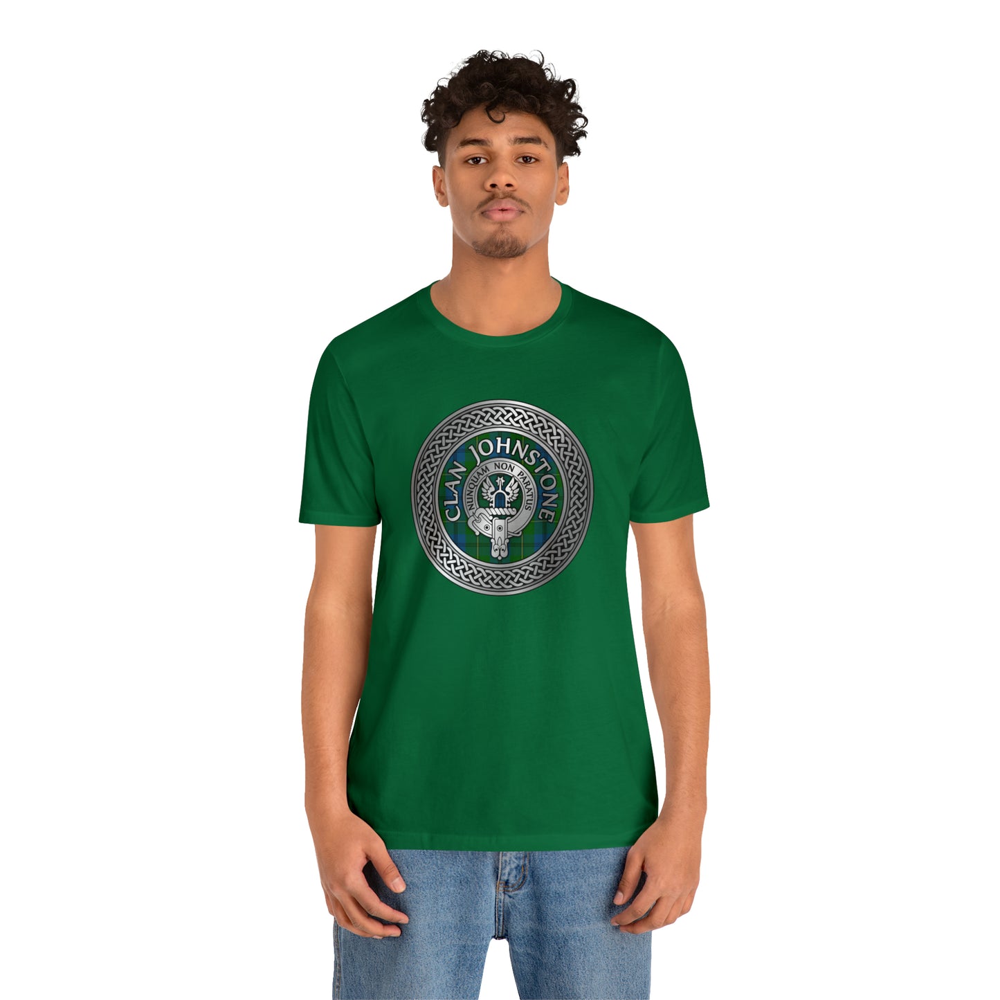 Clan Johnstone Crest & Tartan Knot | Unisex T-Shirt