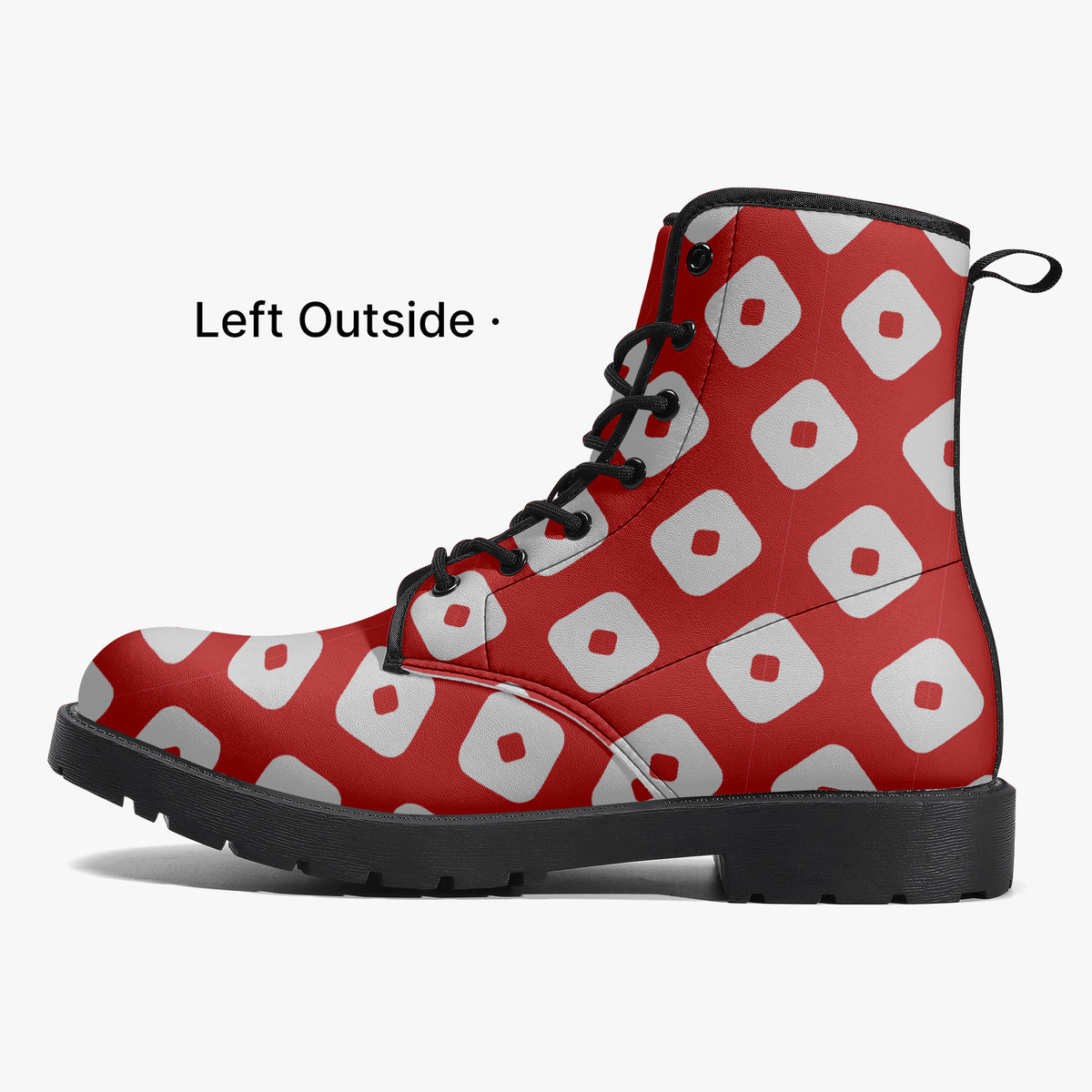 Japanese Wagara - Kanoko Red - PU Leather Boots