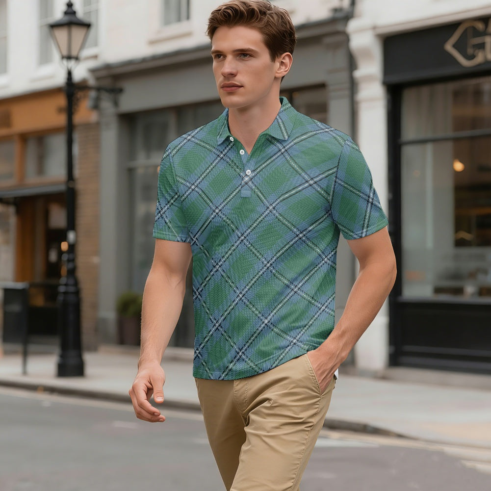 Clan Irvine of Drum Tartan Bias Polo