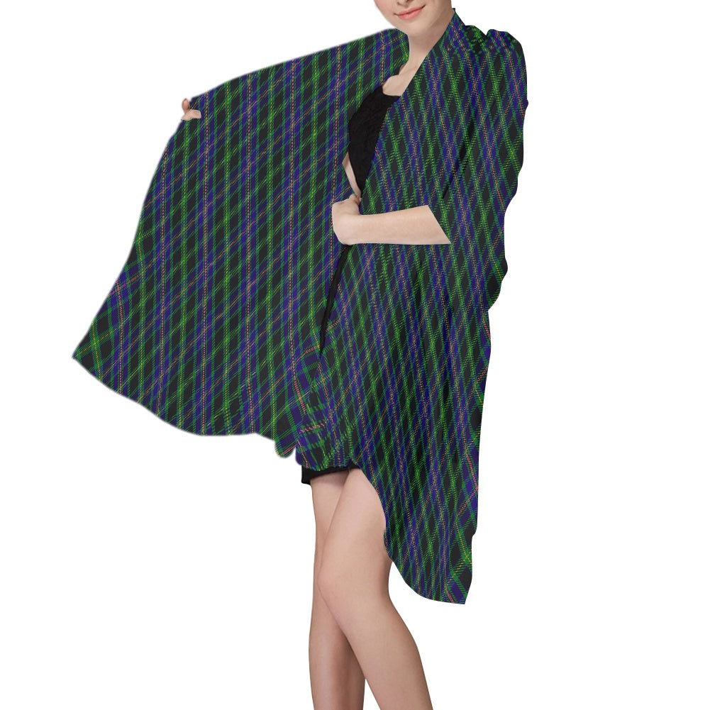 Irish County Offaly Tartan Bias Chiffon Scarf