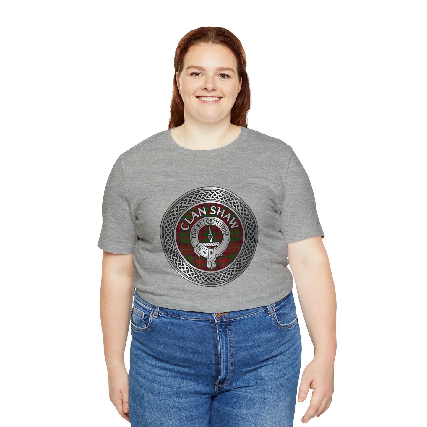 Clan Shaw Crest & Tartan Knot | Unisex T-Shirt