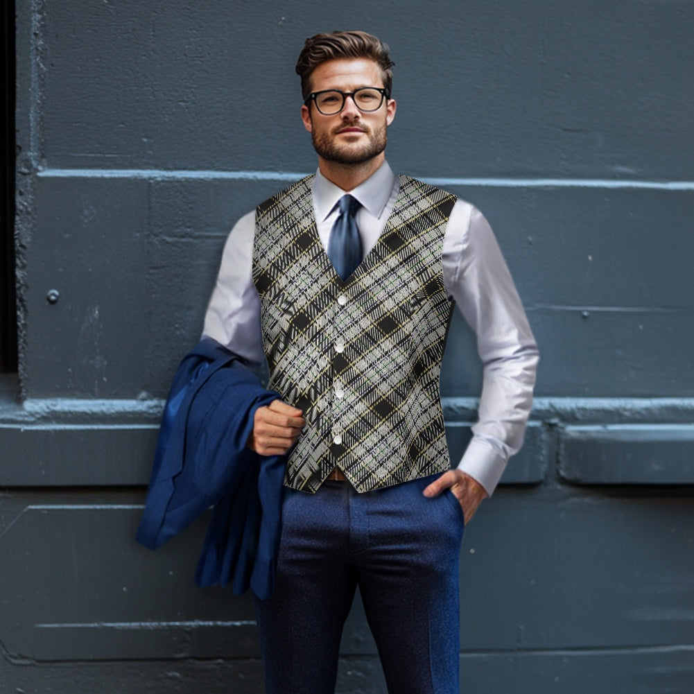 Breizh | Breton | Bretagne Roazhon Tartan Bias Suit vest jacket