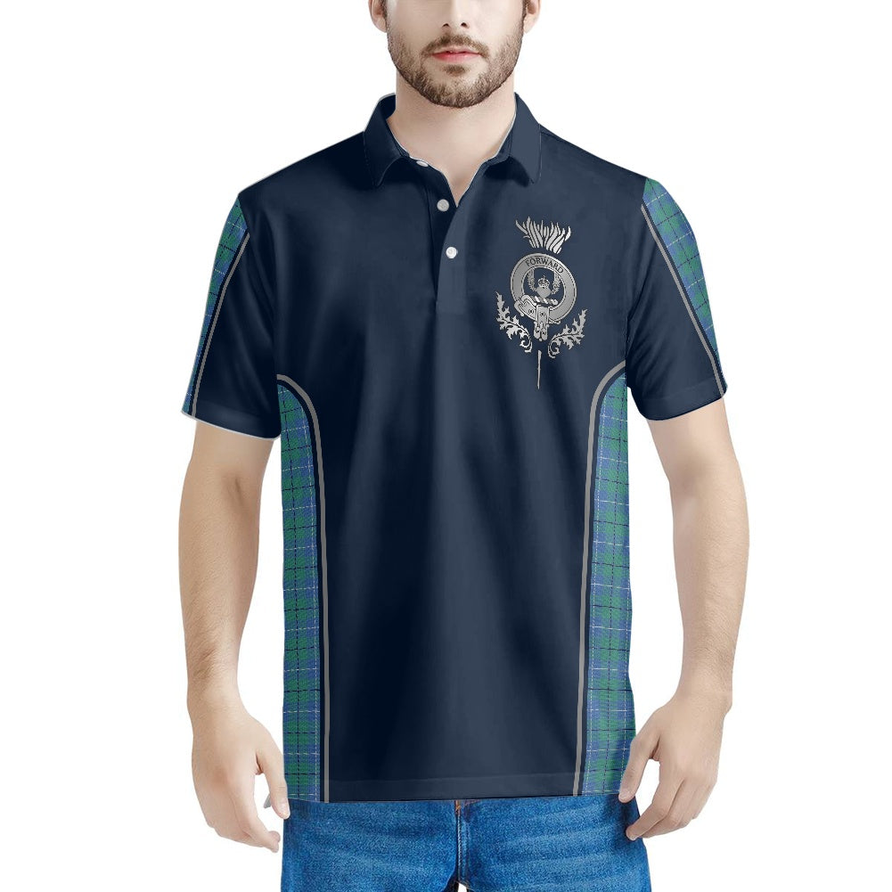 Clan Douglas Ancient Tartan & Black Douglas Crest Polo