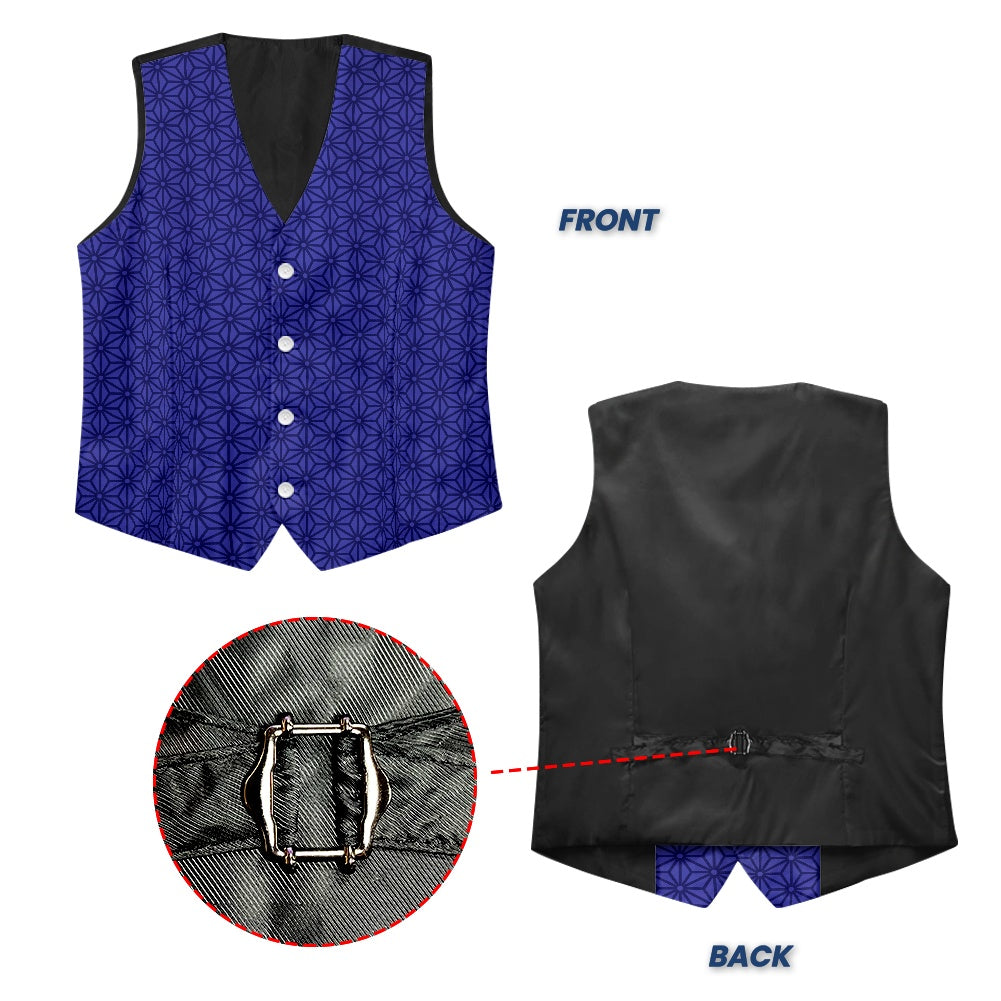Wagara - Asanoha Blue Suit vest jacket