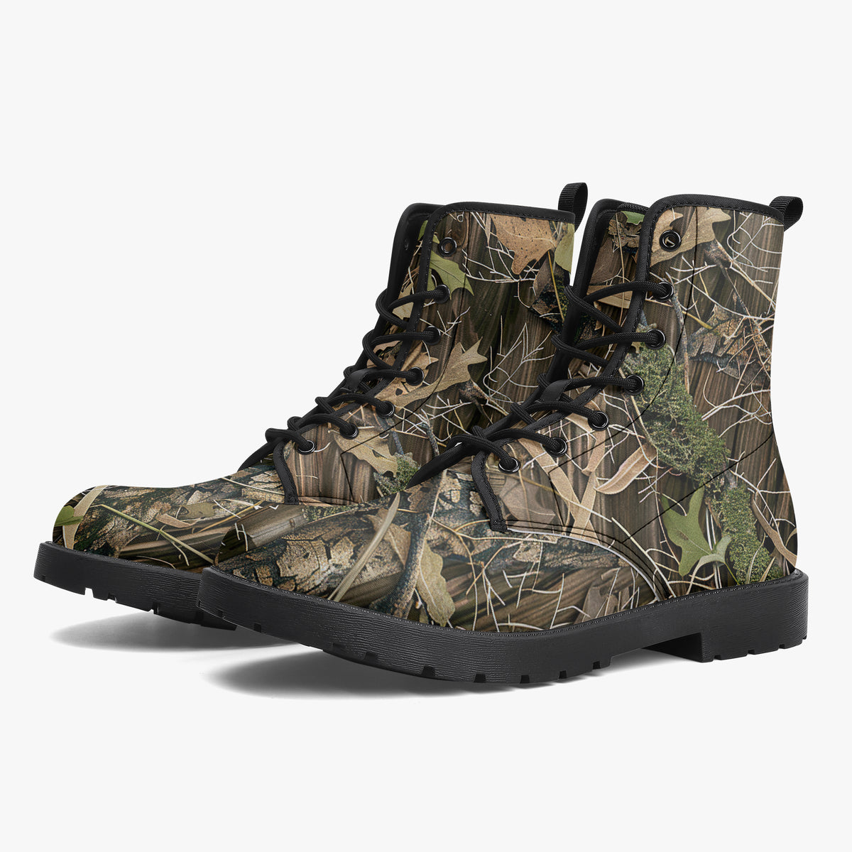 Leaf & Bark Scatter - Hunting Camouflage - PU Leather Boots