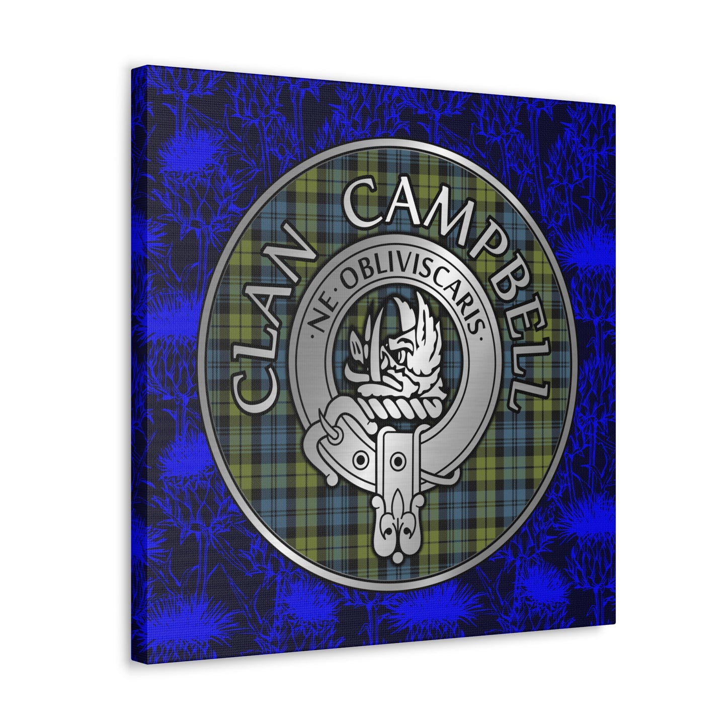 Clan Campbell Crest & Tartan Canvas Gallery Wraps