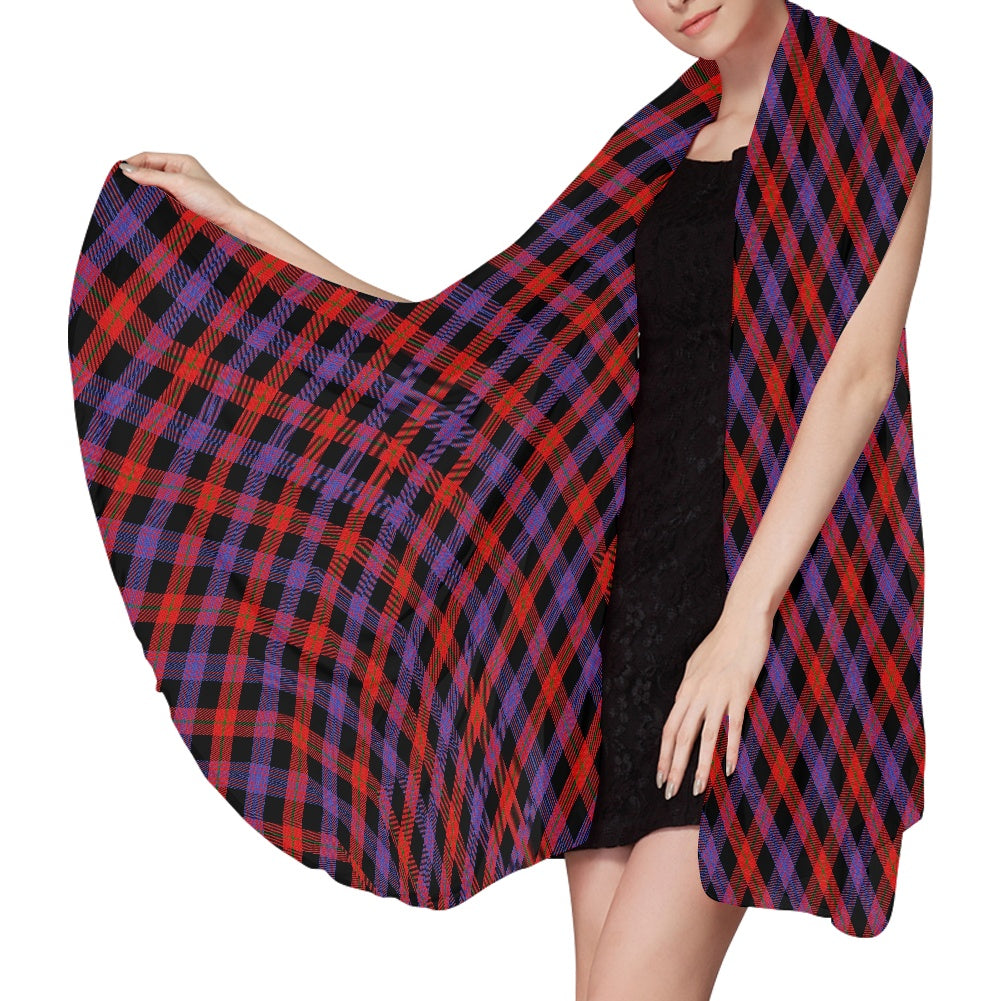 Clan Brown Tartan Bias Chiffon Scarf