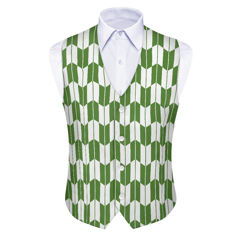 Wagara - Yagasuri Green/White Suit vest jacket