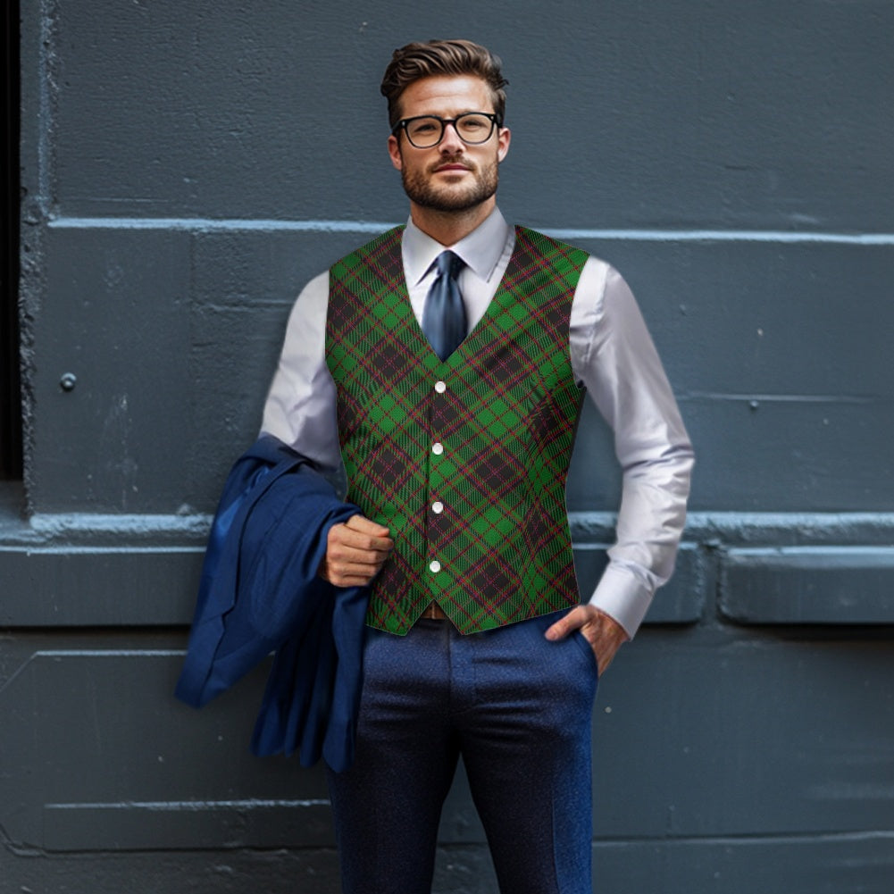 District - Buchan Tartan Bias Suit vest jacket