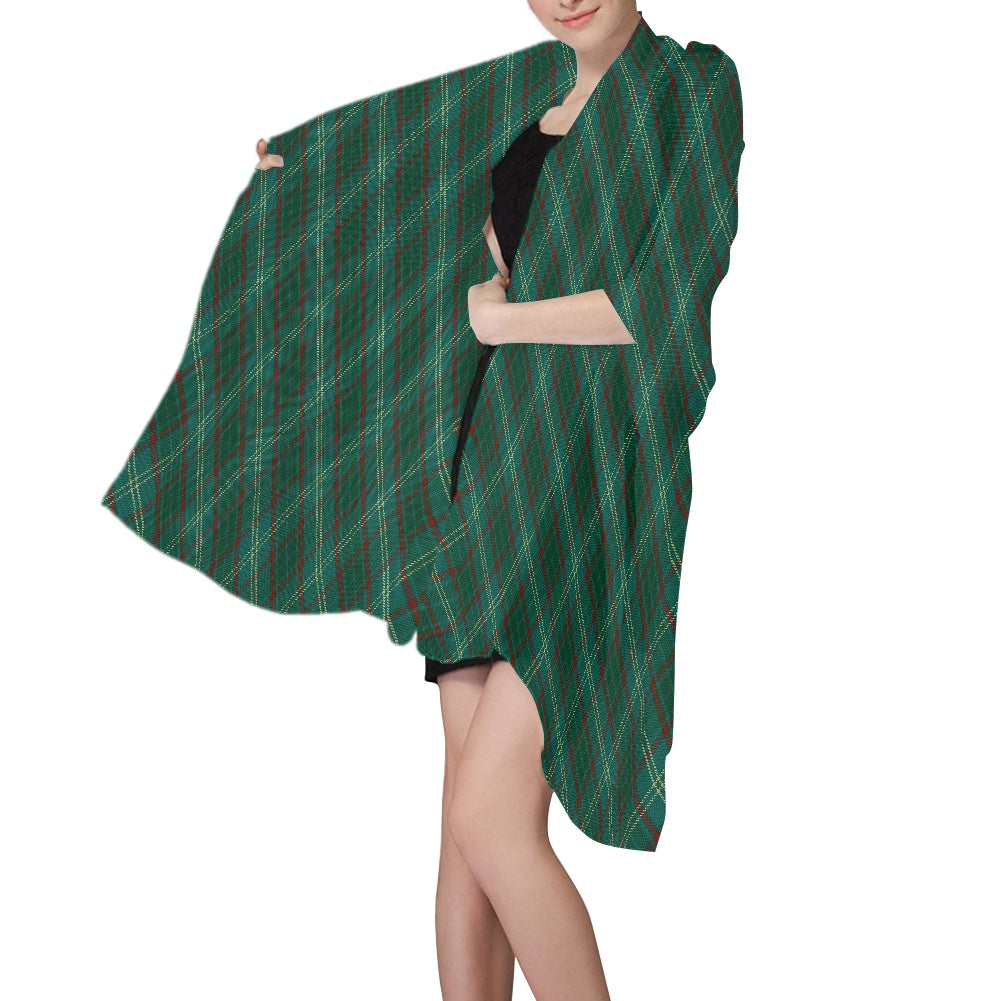 Irish County Armagh Tartan Bias Chiffon Scarf