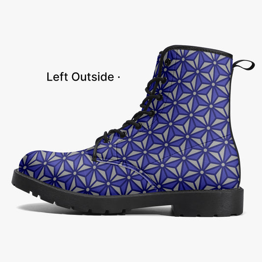 Japanese Wagara - Asoha Blue - PU Leather Boots