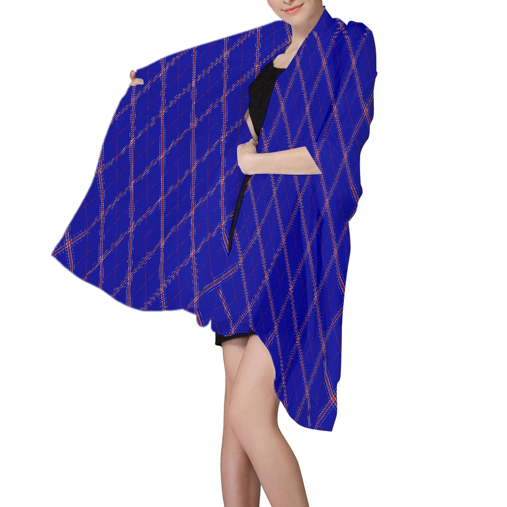 Rangers Tartan Bias Chiffon Scarf