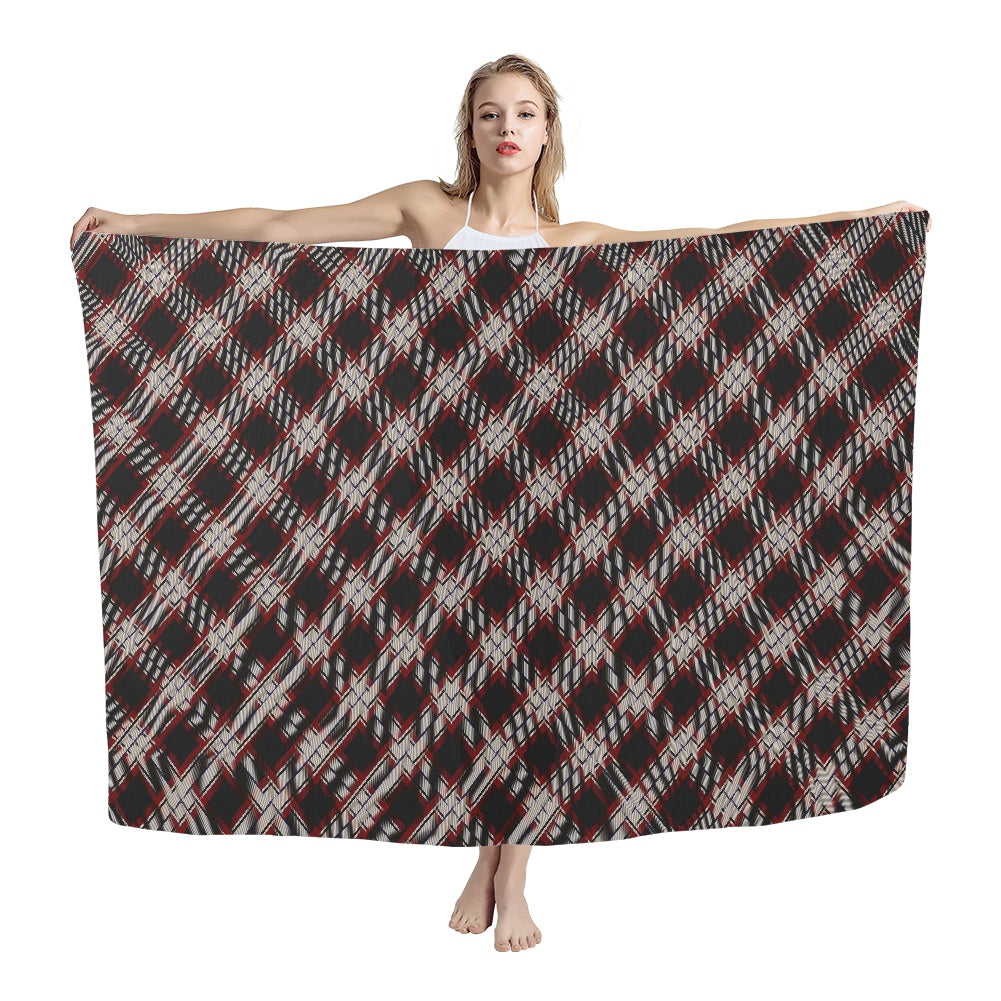 Breizh | Breton | Bretagne Bro-Wened Tartan Chiffon Scarf Bias