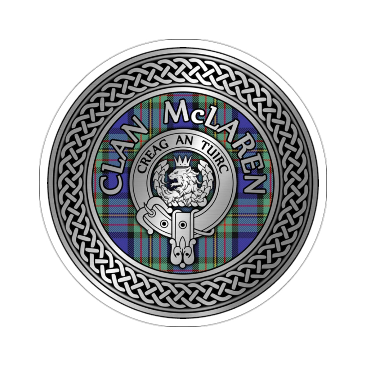 Clan McLaren Crest & Tartan Knot Kiss-Cut Stickers