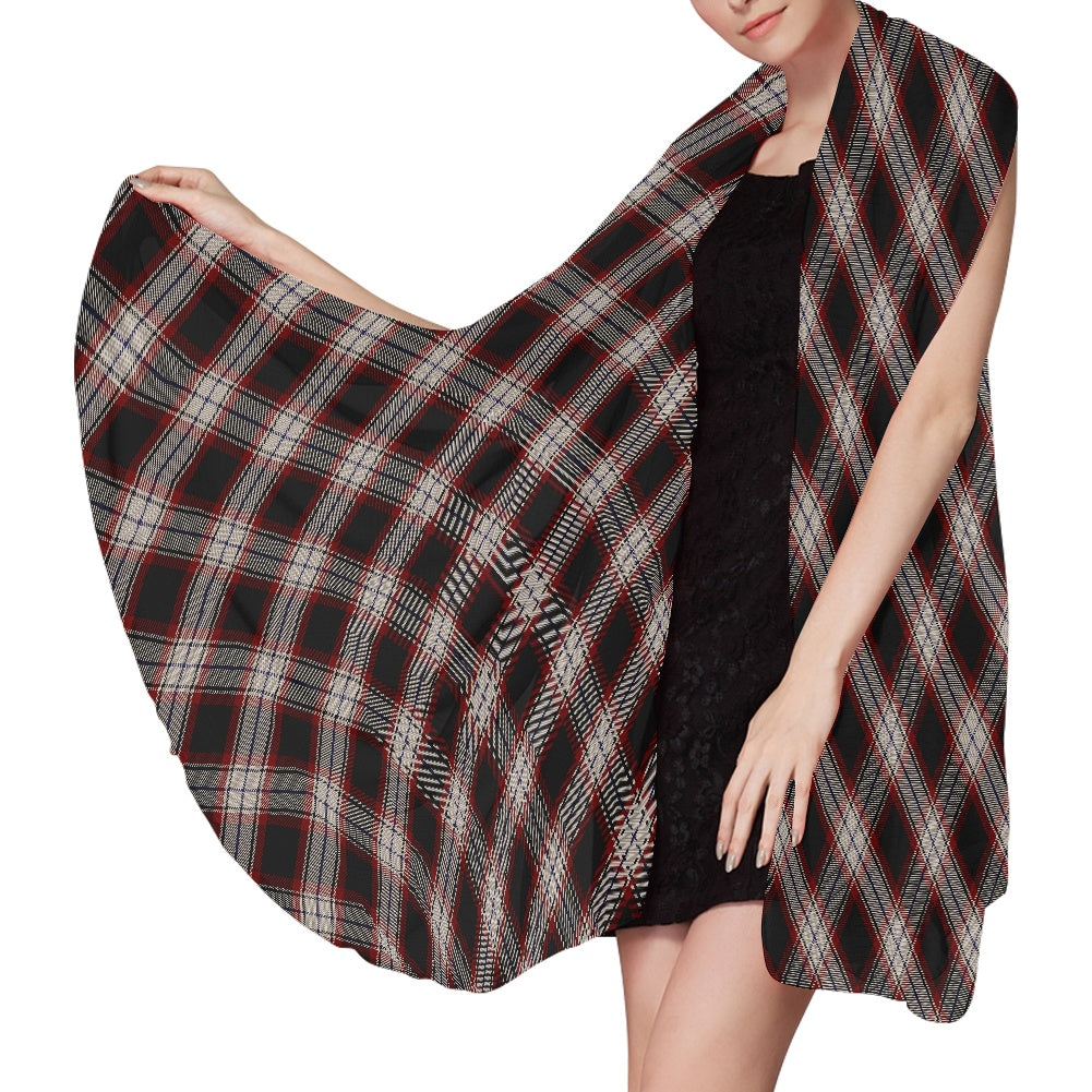 Breizh | Breton | Bretagne Bro-Wened Tartan Chiffon Scarf Bias