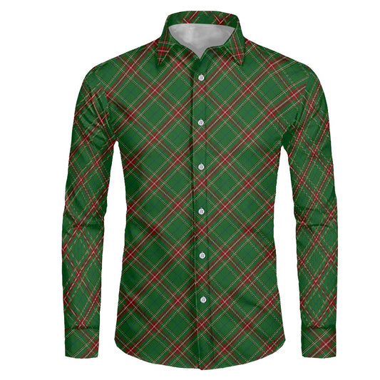 Clan Steel Tartan Men's long-sleeved shirts