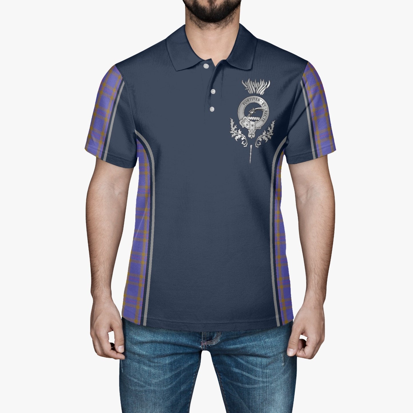 Clan Eliott Crest & Tartan Polo Shirt