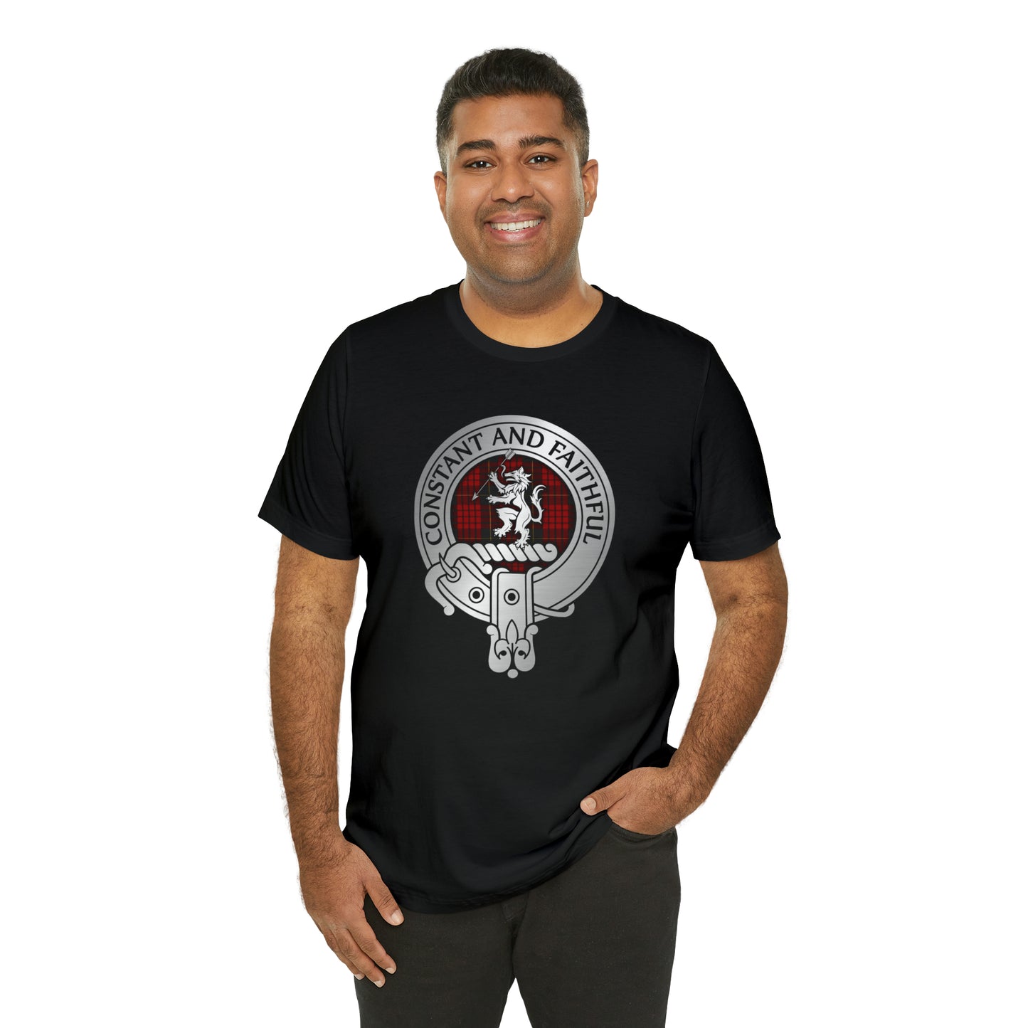 Clan MacQueen Crest & Tartan | Unisex T-Shirt