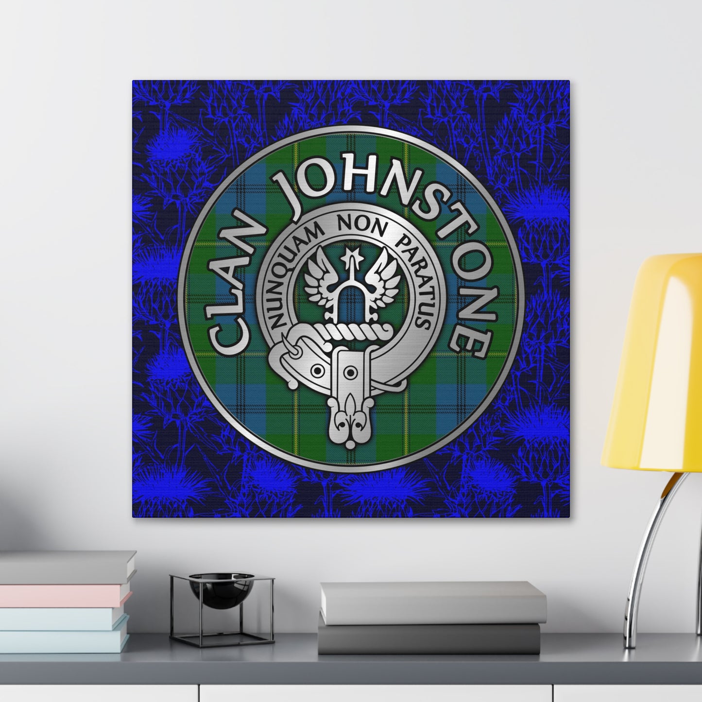 Clan Johnstone Crest & Tartan Canvas Gallery Wraps