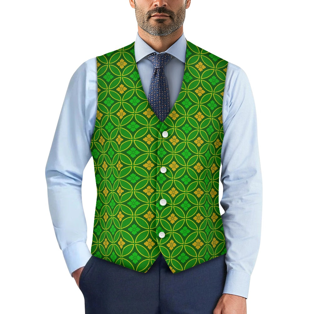 Wagara - Shippo Green Suit vest jacket